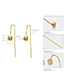 Fashion Gold Stainless Steel Geometric Zircon Earrings