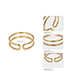 Fashion Rose Gold Adjustable Stainless Steel Double-layer Ring