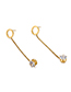 Fashion Gold Stainless Steel Round Zircon Earrings