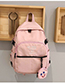 Fashion Pink Smiley Pendant Embroidery Backpack