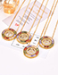 Fashion Gold Copper Inlaid Zircon Letter O Necklace