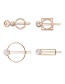 Fashion 8 Words White Stone Alloy Geometry Crack Natural Stone Hairpin