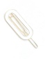 Fashion White Drip Oil Geometric Oval Hair Clip