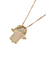 Fashion Champagne Gold Zirconium Fatima Hand Copper Necklace