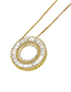 Fashion Gold + White Zirconium Round Hollow Zirconium Pin Copper Plated Gold Necklace