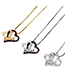 Fashion Gold + White Heart-shaped Zirconium-mom Copper Necklace
