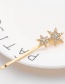 Fashion Silver Alloy Diamond-studded Five-pointed Star Hairpin