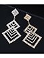 Fashion Silver Geometric Tassel With Diamond Claw Chain Multi-layer Earrings