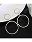 Fashion Silver Large Circle With Diamond Claw Chain Earrings