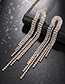 Fashion Silver Diamond Tassel Multi-row Earrings