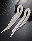 Fashion Silver Diamond Tassel Multi-layer Earrings