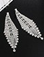 Fashion Silver Claw Chain Tassel Full Drill Earring
