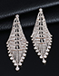 Fashion Silver Claw Chain Tassel Full Drill Earring