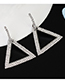 Fashion Rose Gold Diamond Geometric Triangle  Silver Needle Stud Earrings