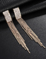 Fashion Gold Fringed Metal Crystal Stud Earrings