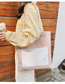 Fashion Khaki Canvas Crossbody Tote Bag