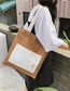 Fashion Khaki Canvas Crossbody Tote Bag