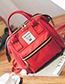 Fashion Red With Blue Canvas Backpack Shoudlder Bag