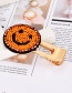 Fashion Gold Alloy Resin Rice Beads Smiley Hairpin