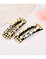 Fashion White + Silver Alloy Resin Square Beads Hairpin