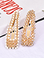 Fashion Pearl White Alloy Resin Crystal Triangle Hairpin