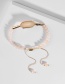 Fashion Pink Alloy Natural Stone Beads Adjustable Bracelet