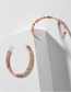 Fashion Pink C-shaped String Natural Stone Beads Earrings