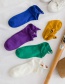 Fashion White Little Monster Embroidery Socks 8 Pairs Gift Box
