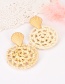 Fashion Gold Alloy Shell Rattan Round Earrings