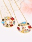 Fashion Gold Copper Inlaid Zircon Letter G Necklace