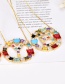 Fashion Gold Copper Inlaid Zircon Letter Y Necklace