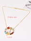 Fashion A Gold Copper Inlaid Zircon Letter Necklace