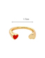 Fashion Love Heart-shaped Drip Oil Opening Ring
