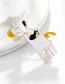 Fashion Color Alloy Dripping White Horse Brooch