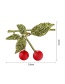 Fashion Color Alloy Dripping Cherry Brooch