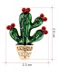 Fashion Color Alloy Drop Oil Studded Cactus Brooch