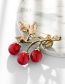 Fashion Color Alloy Dripping Cherry Brooch