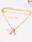 Fashion Color Matching Copper Inlaid Zircon Letter Necklace