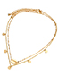Fashion Gold Shell Round Two-layer Alloy Necklace