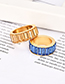 Fashion Light Blue Alloy Diamond Ring
