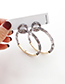 Fashion Transparent Gray Alloy Resin Circle Earrings