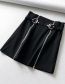 Fashion Black Double Zip A Word Skirt