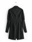 Fashion Black Puff Sleeve Single-breasted Dress