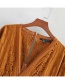 Fashion Caramel Colour Openwork Embroidered Skirt Shorts
