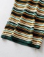 Fashion Green Contrast Rainbow Strip Knit Vest