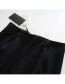 Fashion Black Side Two-way Zipper Straight Pants