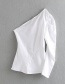 Fashion White Asymmetrical One-shoulder Shirt