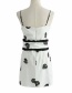 Fashion White Girdle-printed Halter Halter Dress