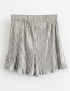Fashion Silver Wooden Ear Pleated Lace Shorts