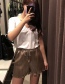 Fashion Gold Wooden Ear Pleated Lace Shorts